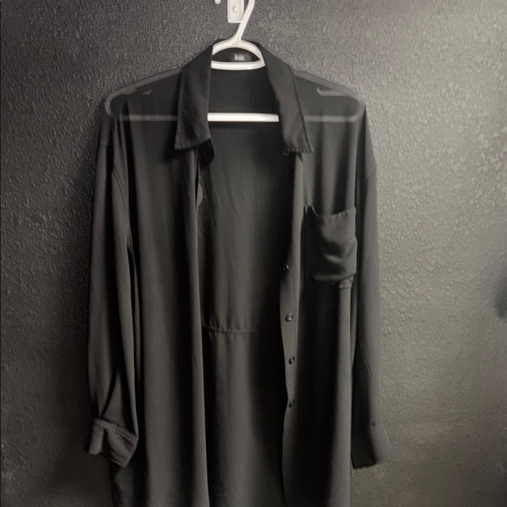 Knix Black Button Down Shirt Top